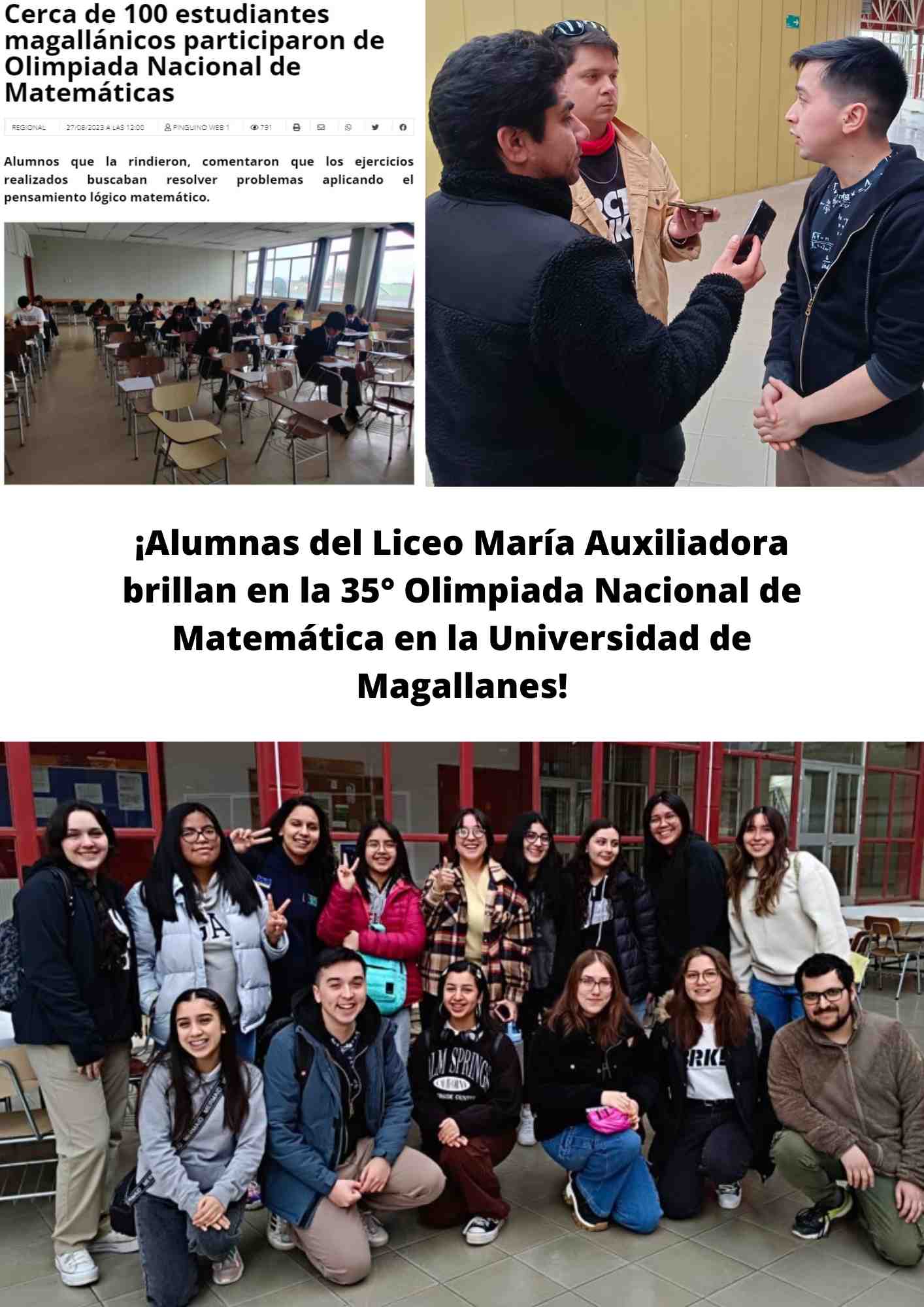 ¡Alumnas del Liceo María Auxiliadora brillan en la 35° Olimpiada Nacional de Matemática en la Universidad de Magallanes!