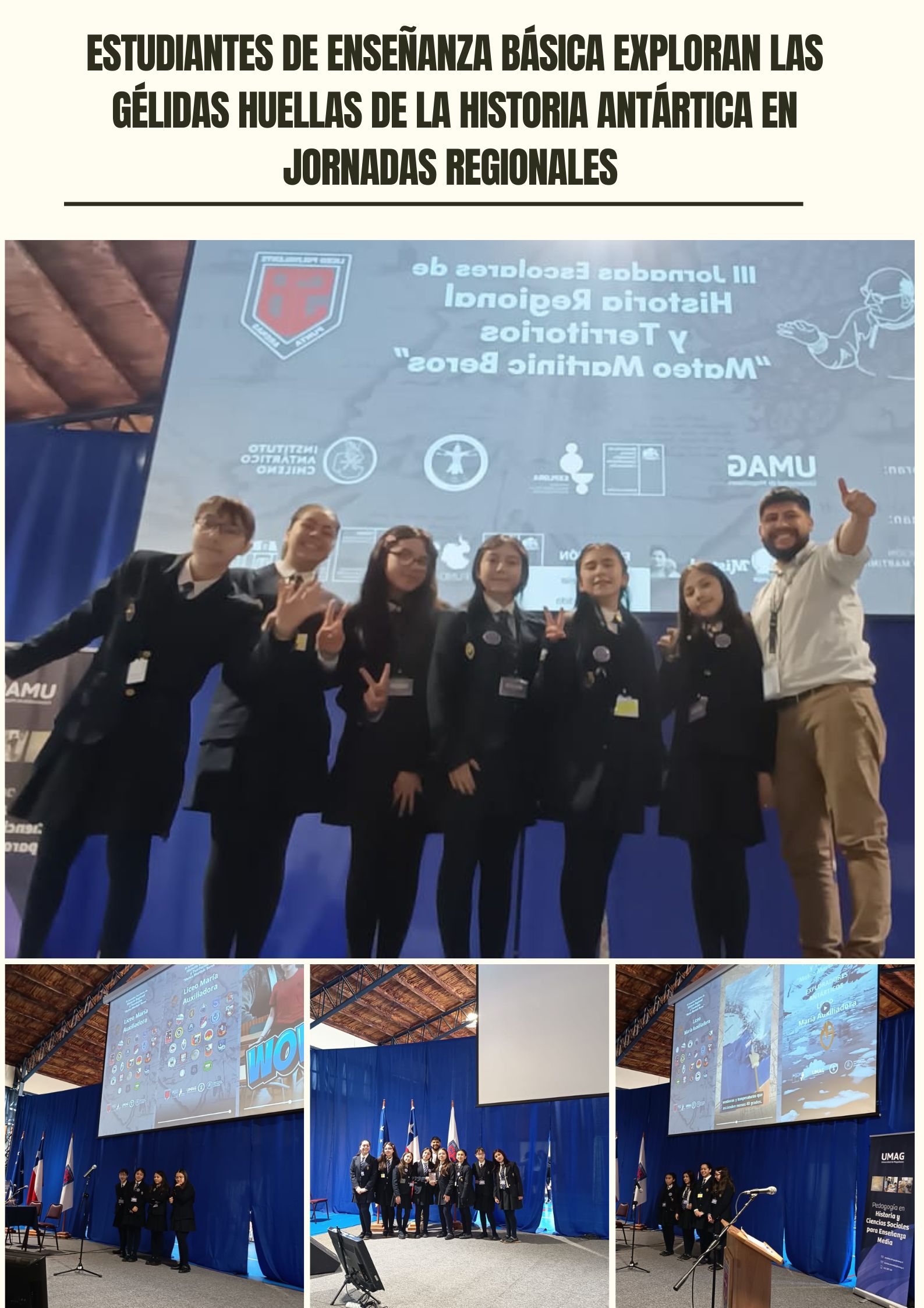 Estudiantes de Enseñanza Básica Exploran las Gélidas Huellas de la Historia Antártica en Jornadas Regionales