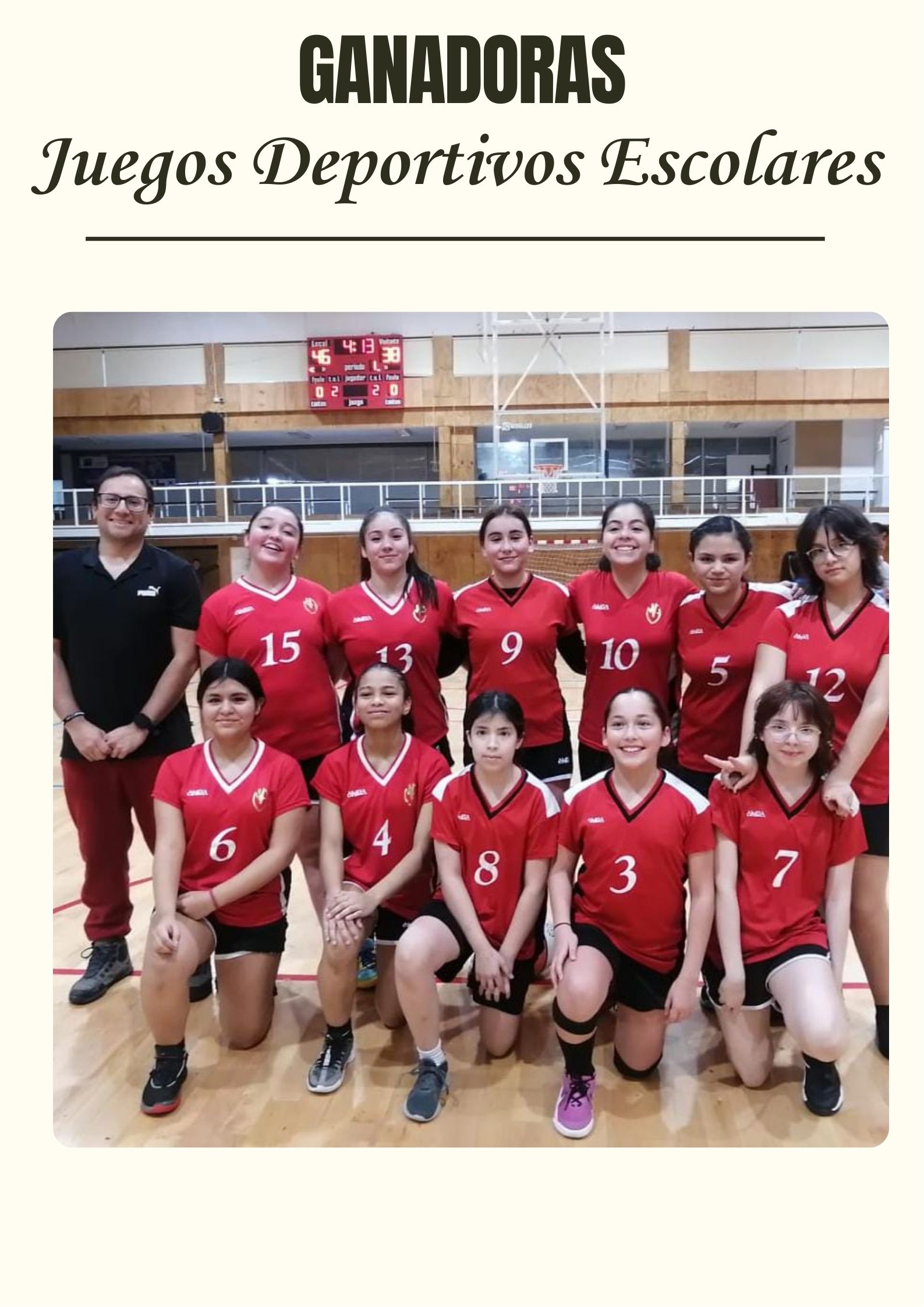 Ganadoras del Primer Encuentro de Juegos Deportivos Escolares Comunales de Básquet Damas Sub 14