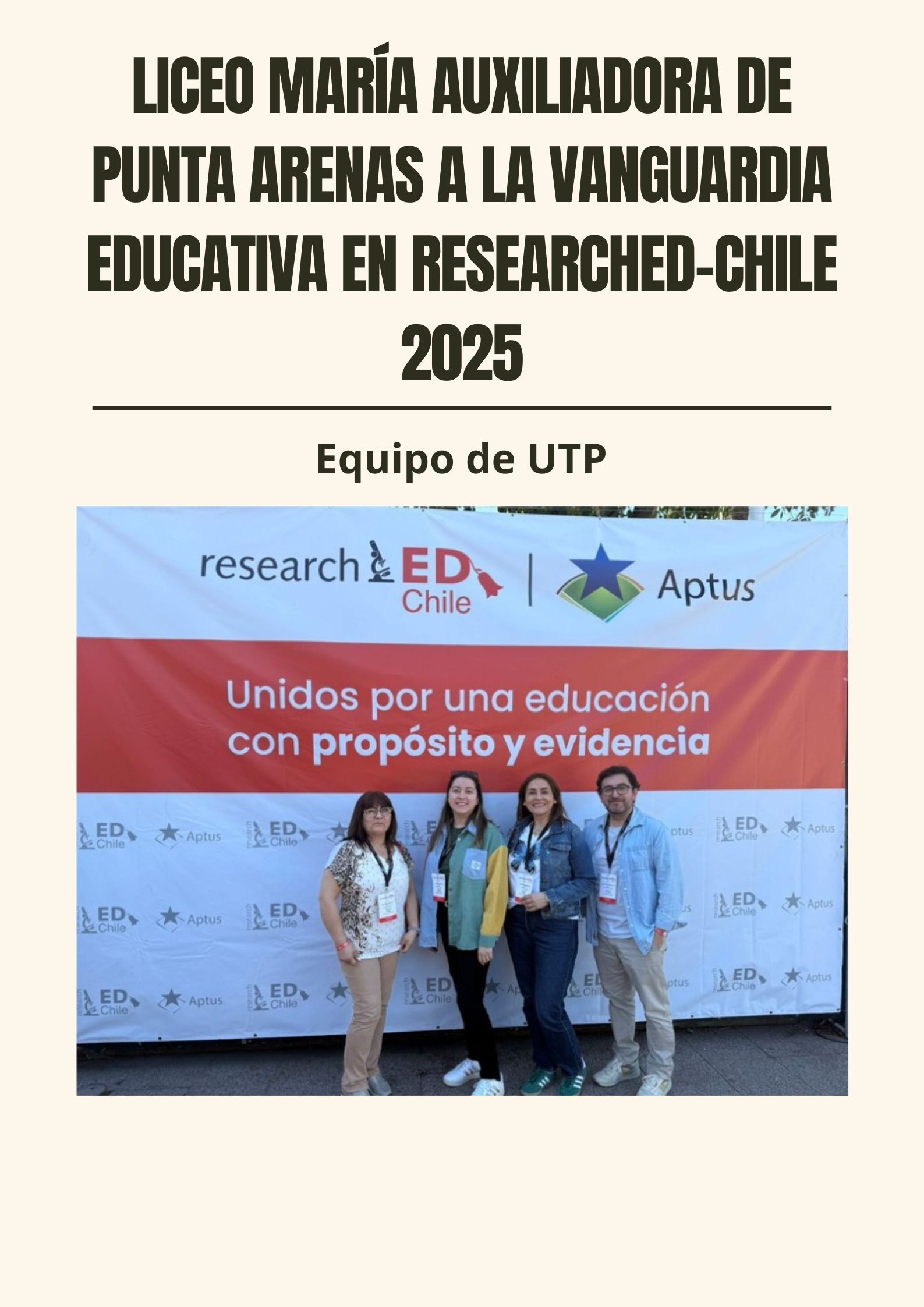 Liceo María Auxiliadora de Punta Arenas a la Vanguardia Educativa en researchED-Chile 2025