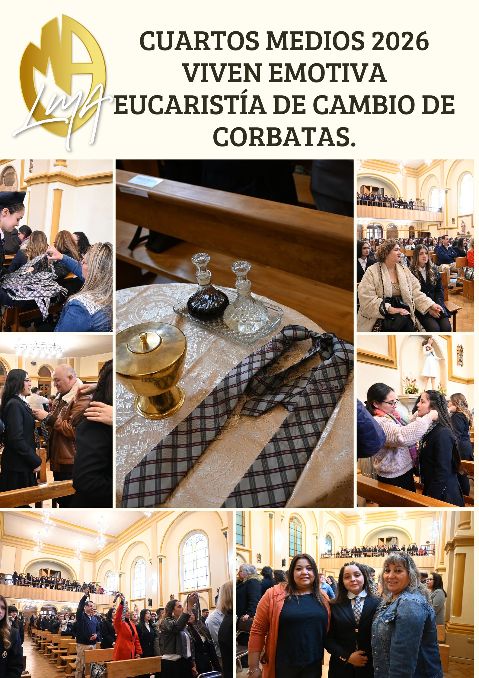 Cuartos Medios 2026 viven emotiva Eucaristía de Cambio de Corbatas: