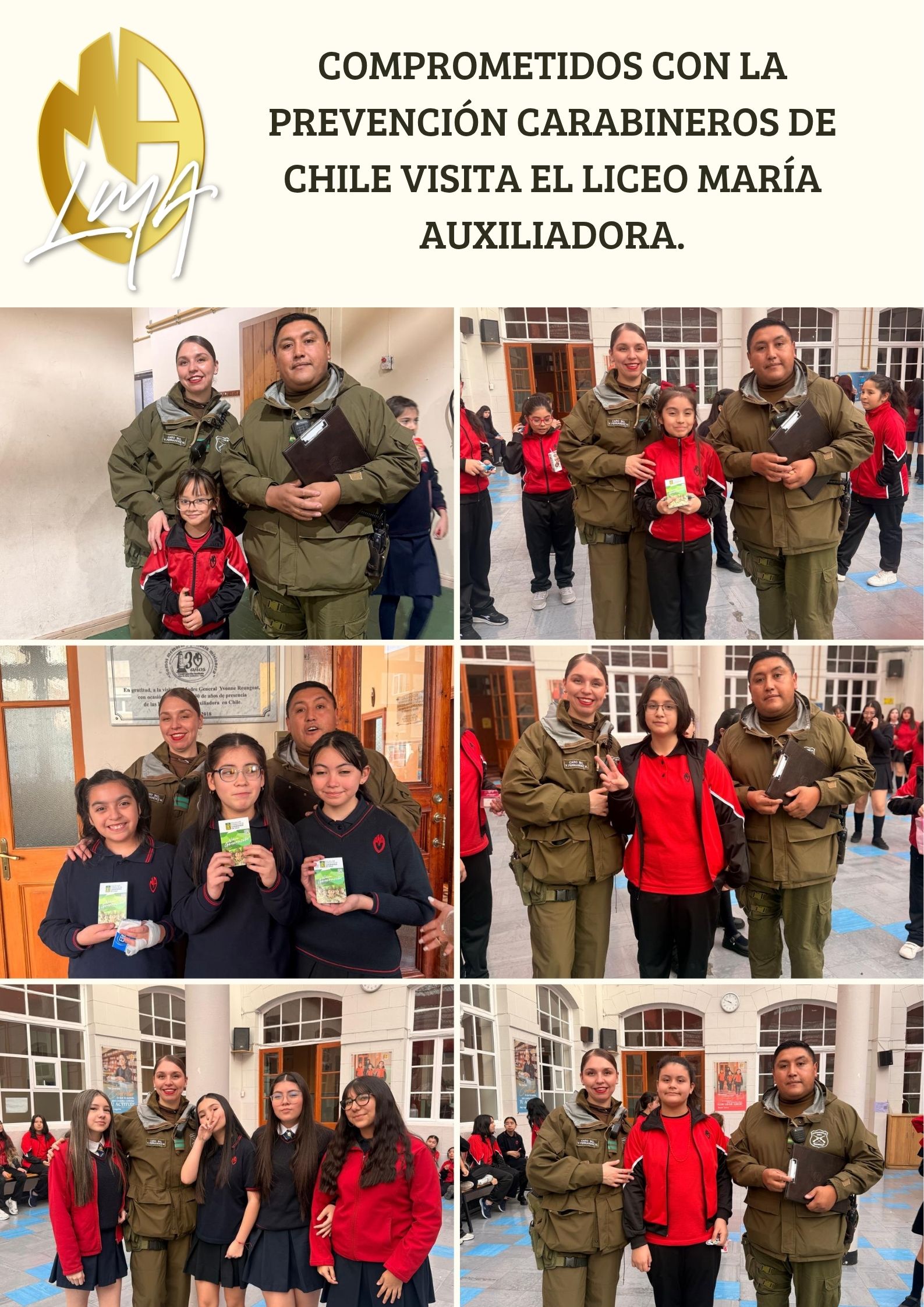 Comprometidos con la Prevención: Carabineros de Chile Visita el Liceo María Auxiliadora