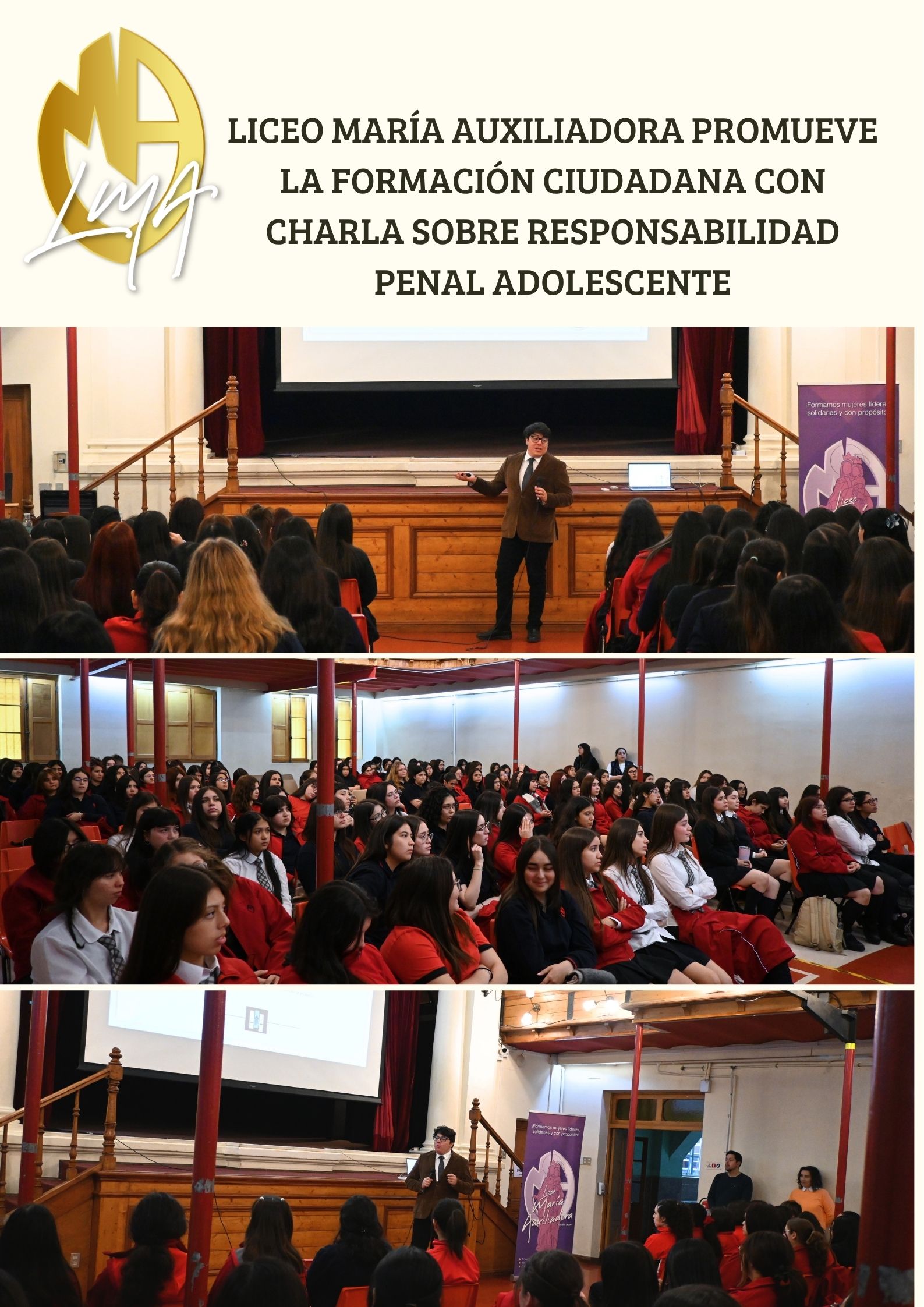 Liceo María Auxiliadora promueve la Formación Ciudadana con Charla sobre Responsabilidad Penal Adolescente