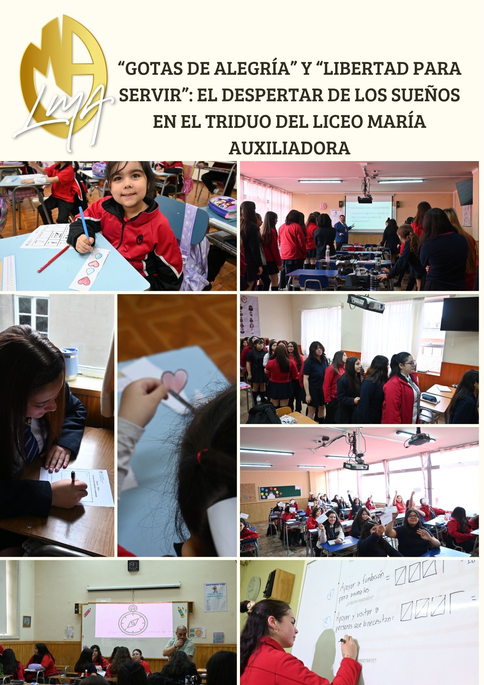 Gotas de alegría” y “Libertad para servir”: El despertar de los sueños en el Triduo del Liceo María Auxiliadora
